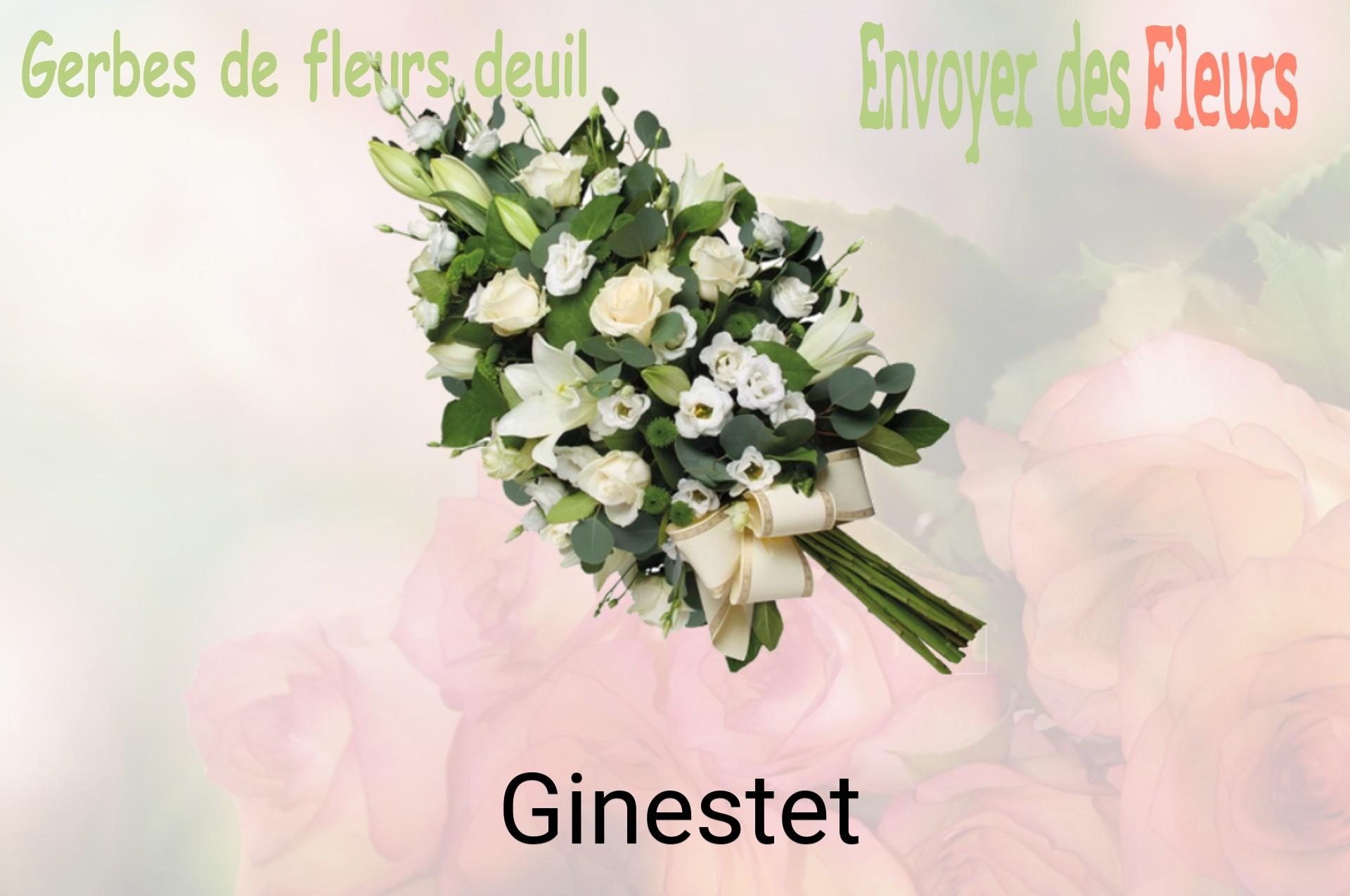 Gerbe de fleurs de deuil livrée à Ginestet